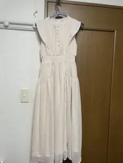 GRL 楊柳シフォンフリルフレアワンピース/アイボリー