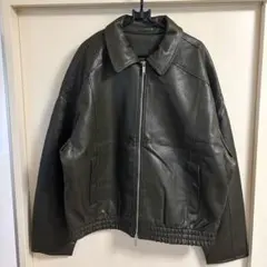 ZARA フェイクレザージャケット サイズXL ダークグリーンのサムネイル
