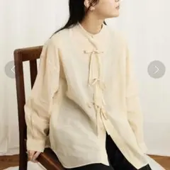 ribbon organdy long shirtのサムネイル