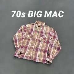 イエロー×レッド 短丈 size L 70s BIGMAC ポルトガル製