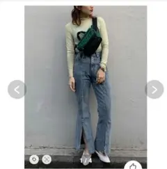 FREE'S MART フロントスリットフレアデニム Sサイズ