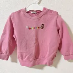 ミキハウス 90 ピンク クマ トレーナー