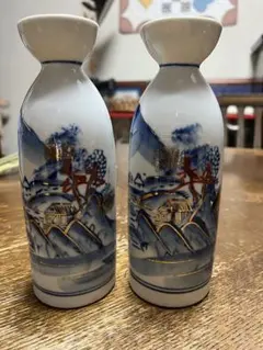 山水画の陶器徳利 2個セット - メルカリ
