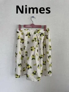 【美品】Nimes　レモン柄 コットン ひざ丈スカートのサムネイル