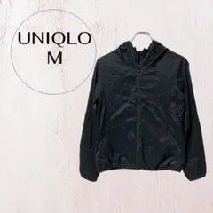 ユニクロ ナイロンジャケット フード付き ブラック Mサイズ 軽量 薄手