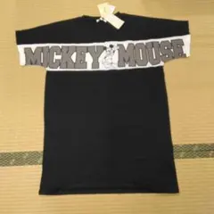 新品　半袖　ロングTシャツ　ミッキー　グローブ　M　ブラック　黒色のサムネイル