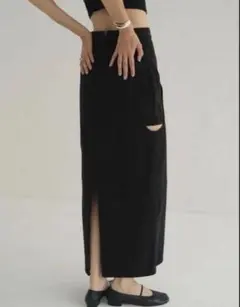 CLANE CIRCLE CUT LAYERED DENIM SKIRTのサムネイル