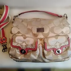 Coach ショルダーバッグ ベージュ/ピンク