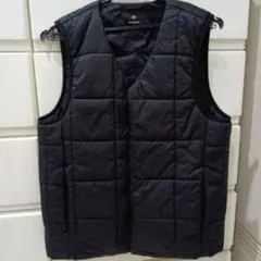 黒 キルティング ノースリーブベスト