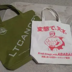 LTCANOPY エコバッグ オリーブグリーンと生成りトートバックセット