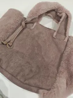 SHOO-LA-RUE フェイクファー バッグ くすみピンク