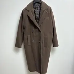 ブラウン ダブルブレスト チェスターコート
