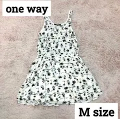 ノースリーブワンピース one way ワンウェイ ヤシの木 総柄 リゾート M