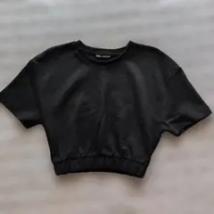 ZARA ブラック クロップドTシャツ Sサイズ