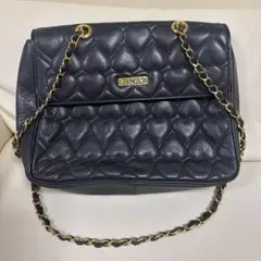 MOSCHINO ハートキルティング チェーンショルダーバッグ