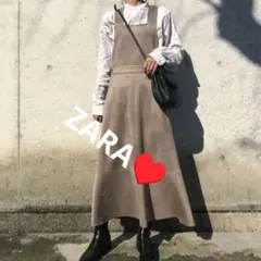 【ZARA】♥フェイクスエード★オーバーオールスカート