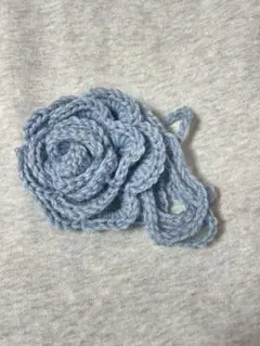 バラ　（ブルー）　アクセサリー　編み物