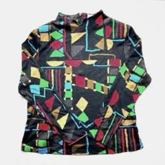昭和レトロ　1980’s vintage ハイネック カットシャツ プルオーバー