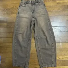 GU デニムパンツ ブラウン Sサイズ ワイドシルエット