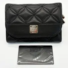 ♡新品同様♡ MCM 財布 レザー キルティング 三つ折り ブラックのサムネイル