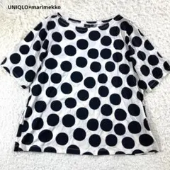 UNIQLO×marimekko コラボ 半袖ドット柄 水玉 トップス 白黒 Lのサムネイル