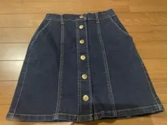 ダークデニムミニスカート ボタンフロント　S