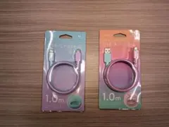 パステルカラー 充電ケーブル 1.0m USB-C/USB-A