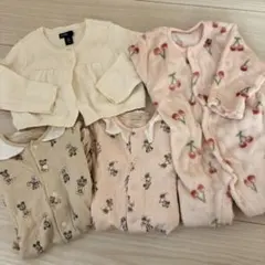 70cm 4着セット　カーディガン　ロンパース　カラーオール