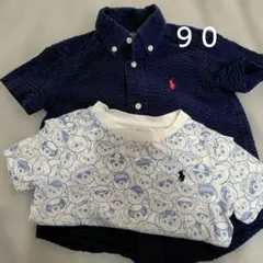 【まとめ売り】ネイビーシャツ　Tシャツ　２歳　90 ラルフローレンのサムネイル