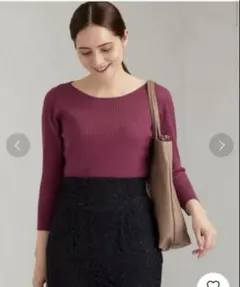 green label relaxing リブ クルーネック ニット