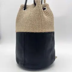 C501 良品 MARCO MASI ショルダーバッグ 編み込み×シボ革 伊製