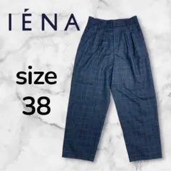 ❤️GWセール❤️✨美品✨ イエナ ウール タック パンツ チェック テーパード　M