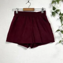 美品 オンザカウチ スエード調ショートパンツ ボルドー フリーサイズ 暖か素材のサムネイル