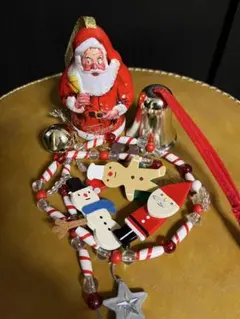 アンティーク クリスマス雑 DECOLEサンタクリップオーナメント　トナカイ鈴のサムネイル