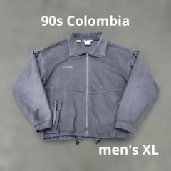 90s コロンビア フリース フルジップ 肉厚 ジャケット ドロンコード グレー