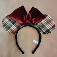 ミニーマウス カチューシャ チェック柄 ディズニー