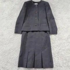 東京ソワール　RIFANNE スカート セットアップ　ノーカラー　グレー