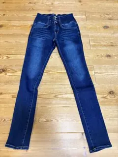 スキニーデニム ハイウエスト ダークブルー