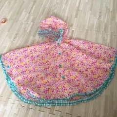 レインポンチョ レインコート オレンジボンボン8090