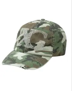 X-girl 迷彩柄 ストーン付きキャップ