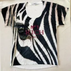 【Y2K】JOYRICH ジョイリッチ ゼブラ柄アニマルTシャツ派手個性的のサムネイル