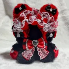 ぬい服 着ぐるみ にじぱぺっと 10cm 11cm おすわり くま 赤 黒