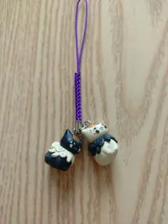 夏目友人帳〜日本の民芸ストラップ、シーサーニャンコ先生&黒ニャンコ