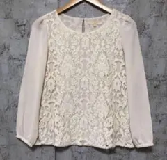 【LAPIS LUCE BEAMS】レース&シフォン ブラウス Sのサムネイル
