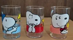 スヌーピー PEANUTS グラス 3個セット レトロ ヴィンテージ ビンテージ
