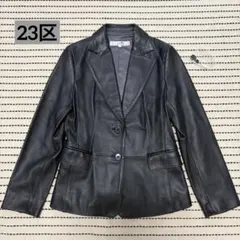 23区 本革 レザージャケット テーラード ブラック ラム XS 32