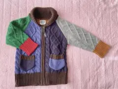 BREEZE マルチカラー ケーブル編みカーディガン 80 カーディガン　ニット