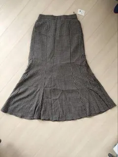【タグ付き新品未使用】earth　ギンガムチェック　ロングスカート