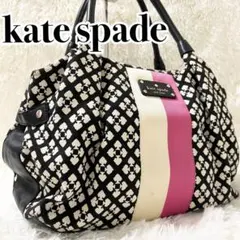 【保存袋付き】人気 kate spade トートバッグ スペード柄 キャンバス