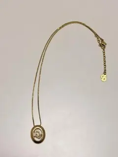 ディオール　ゴールド Dロゴ オーバル型ネックレス